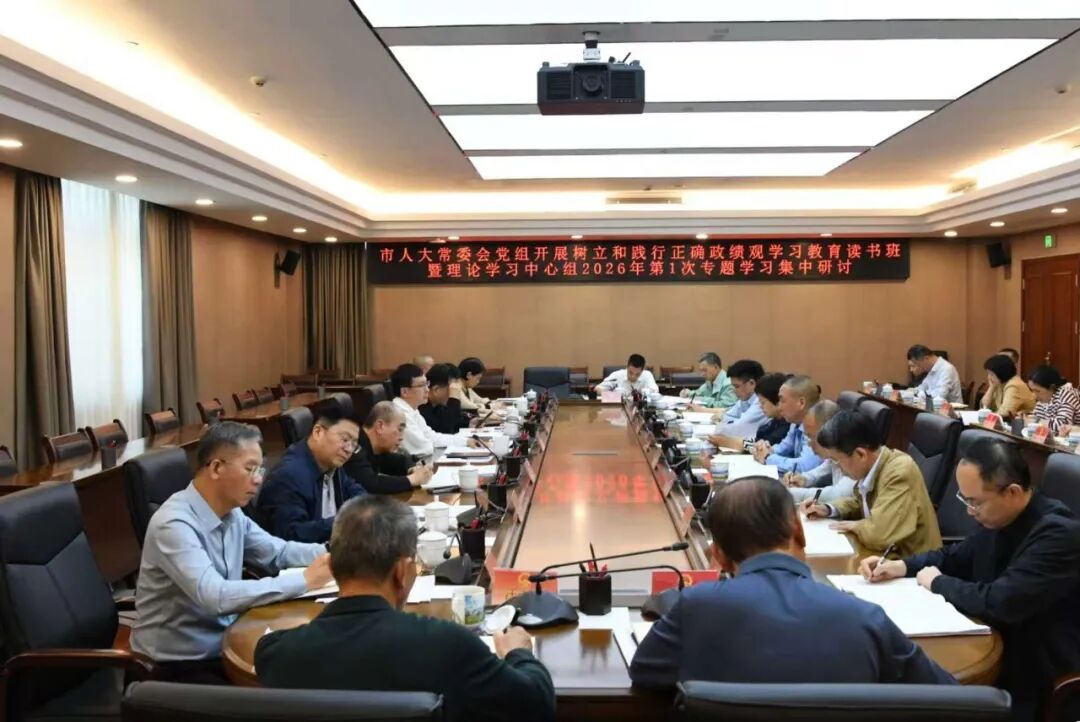 市人大常委会党组开展树立和践行正确政绩观学习教育读书班暨理论学习中心组2026年第1次专题学习集中研讨