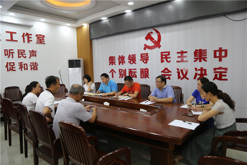 图二：听取流山镇人大主席汇报情况