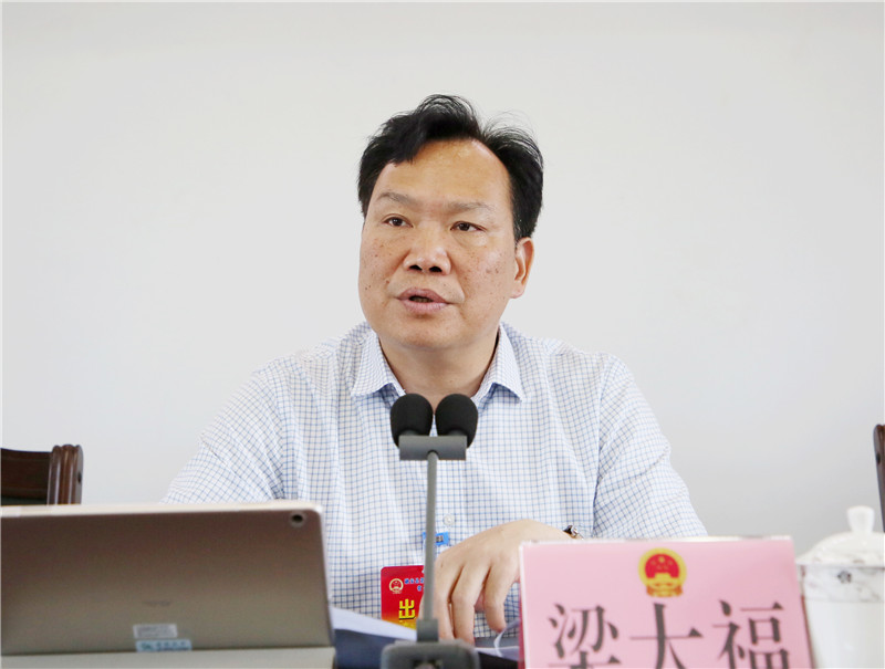 图一：7月25日,在融安县第十七届人大常委会第二十五次会议上，县人大常委会主任梁太福主持会议。（韦荣军 摄）